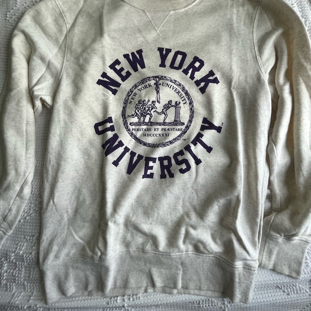 Heather white vintage NYU sweatshirt